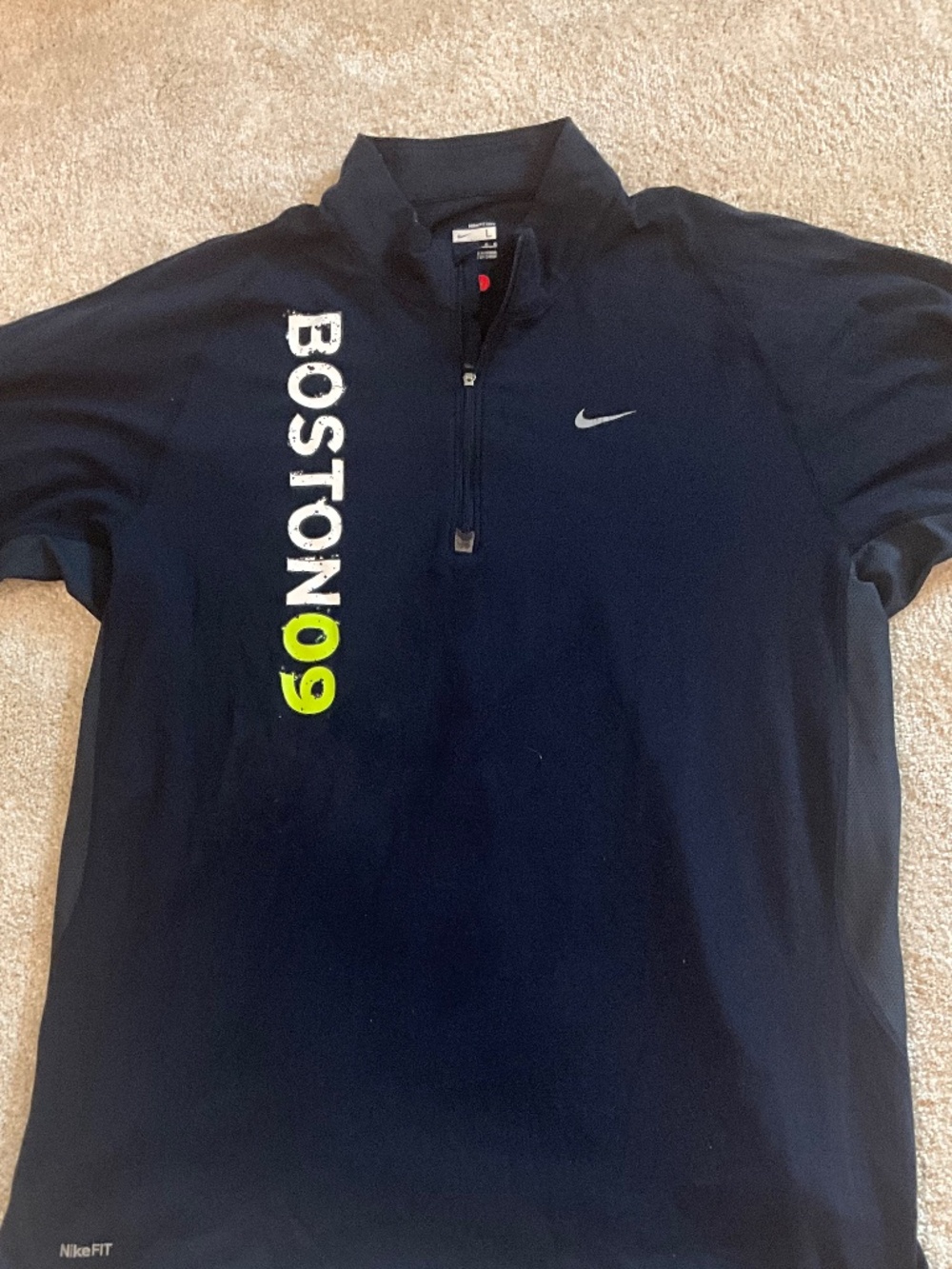 Nike Element Boston 2009 Half Zip Runners Shirt L